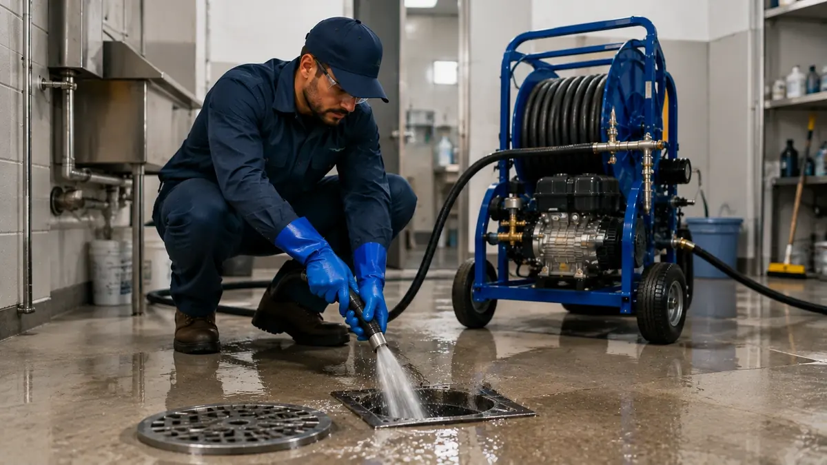 Floor Drain Hydro Jet Cleaning in Oceano